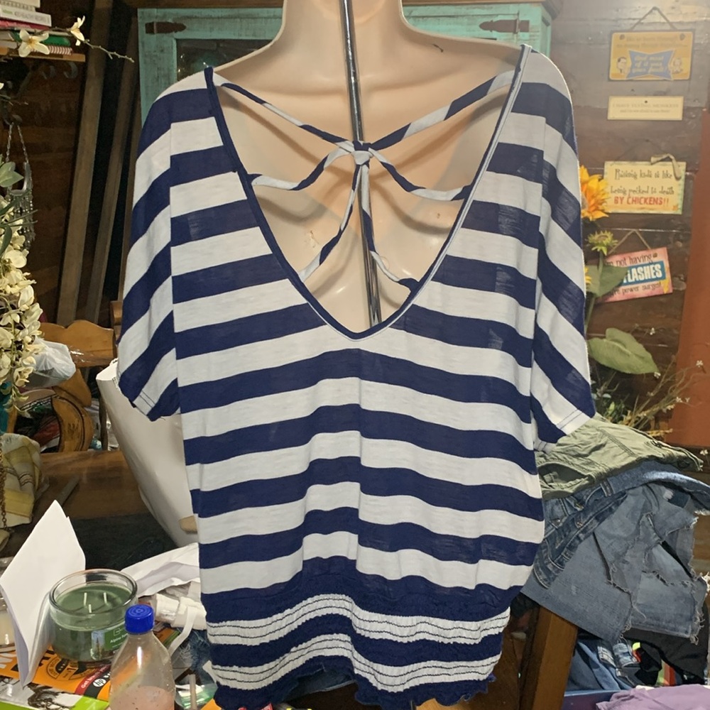 Blue and white stripped top - Picture 2 of 4